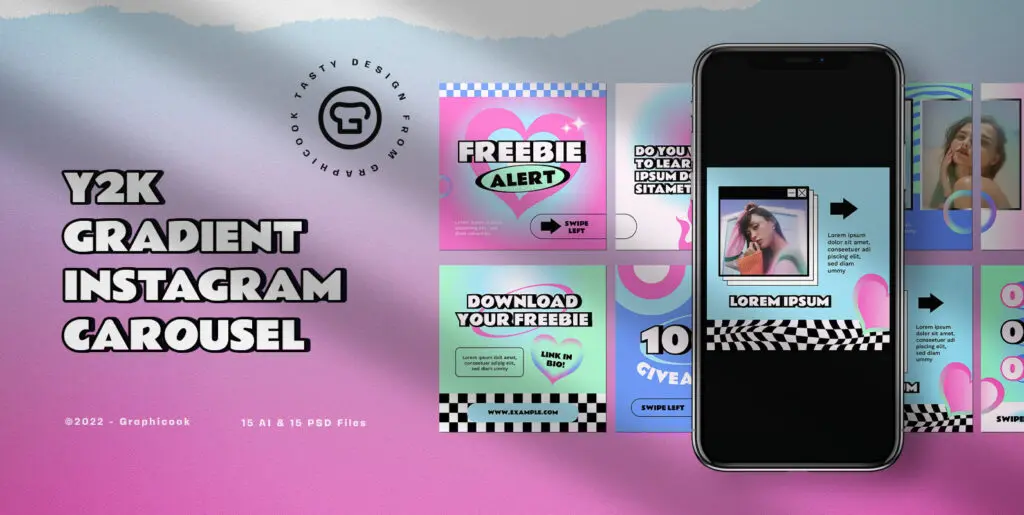 Blue Y2K Gradient Podcast Instagram Carousel Graphics - Image 1