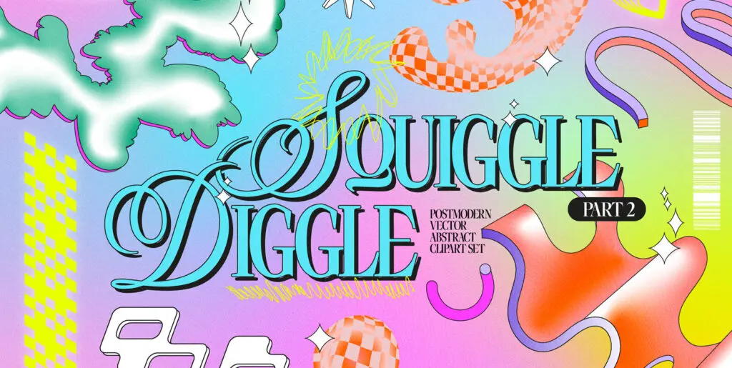 Postmodern Squiggle 2 Vector Clipart Graphics - Image 1