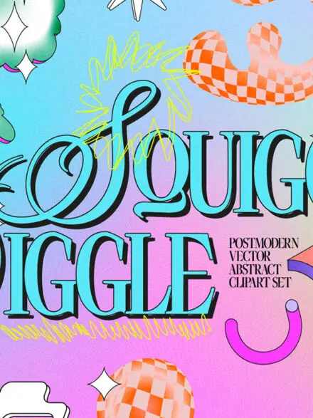 Postmodern Squiggle 2 Vector Clipart Graphics - Image 1