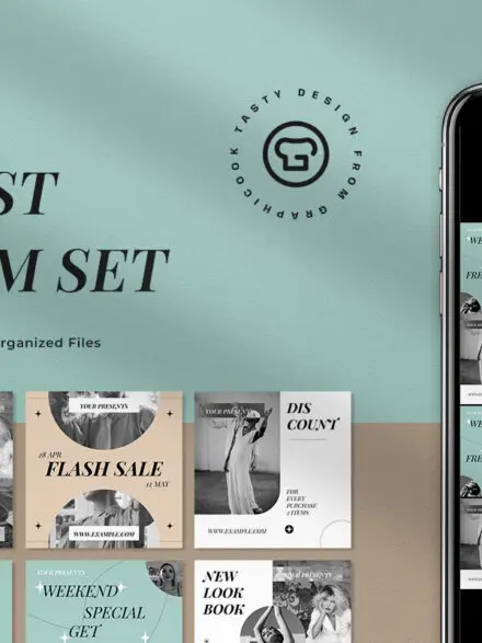 Sage Minimalism Fashion Instagram Pack Graphics - Image 4