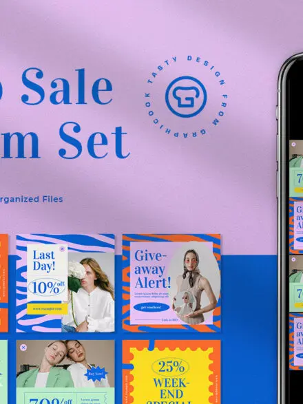 Blue Pop Fashion Sale Instagram Pack Graphics - Image 10
