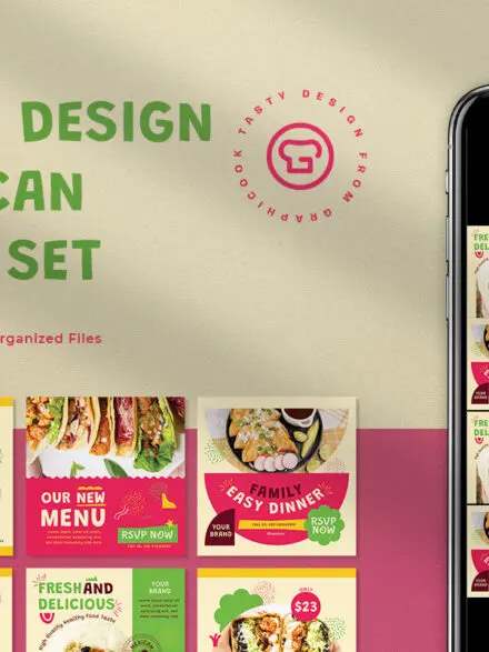 Cream Fat Design Mexican Food Instagram Pack Graphics - Image 9