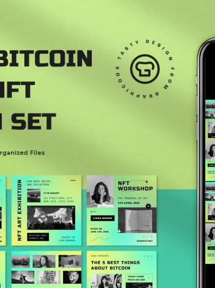 Green Gradient Bitcoin, Crypto and NFT Instagram Pack Graphics - Image 8