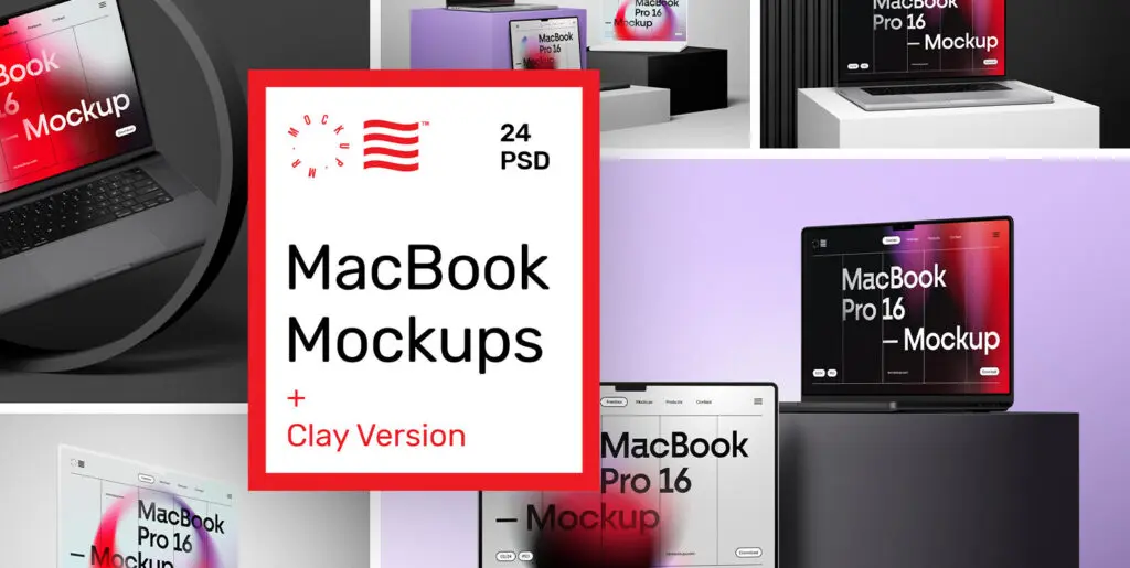 MacBook Pro 16 Mockups – Clay Version Graphics - Image 2
