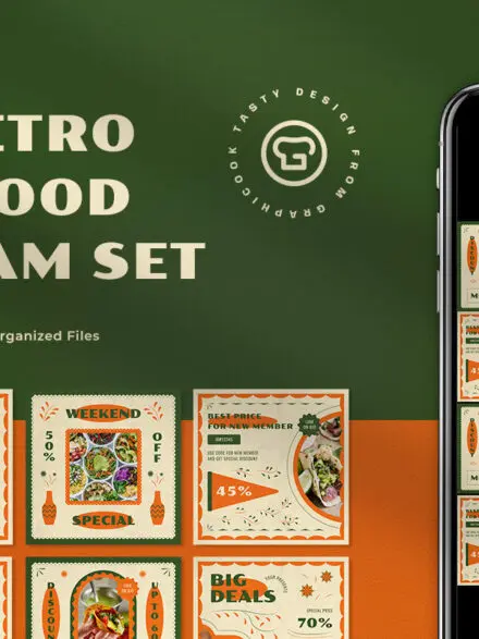 Green Retro Mexico Food Instagram Pack Graphics - Image 11