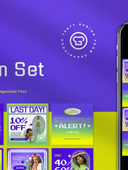 Blue Gradient Y2K Fashion Sale Instagram Pack Graphics - Image 11