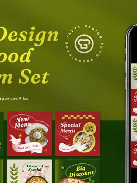 Green Modern Design Italian Food Instagram Pack Graphics - Image 10