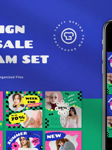 Yellow Flat Design Summer Sale Instagram Pack Graphics - Image 11