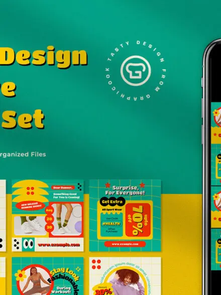 Green Flat Design Sportwear Instagram Pack Graphics - Image 8