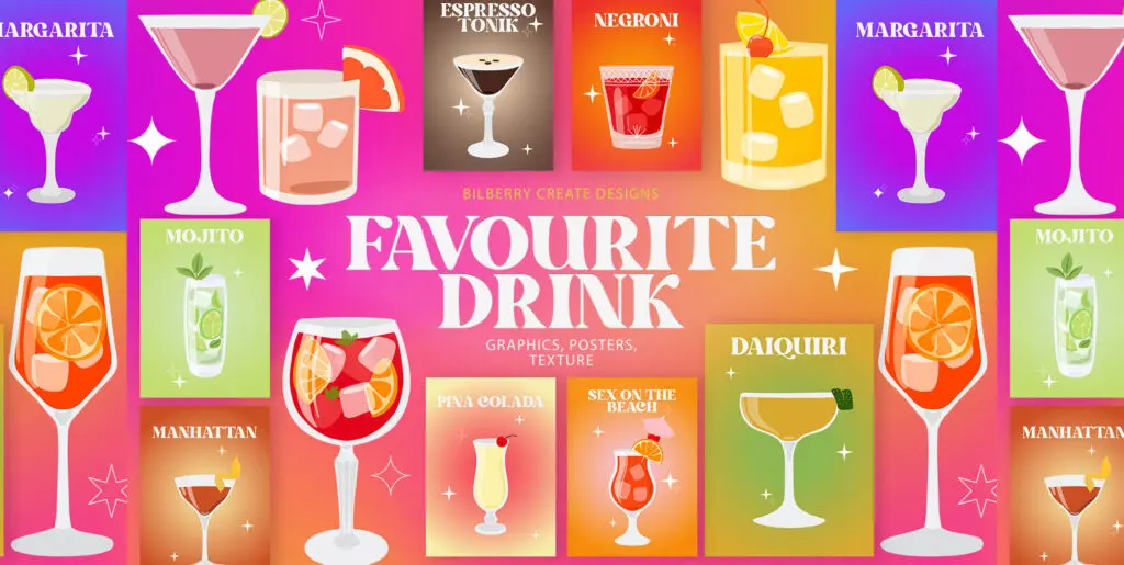 Favourite Drink Art Set Graphics - Image 1