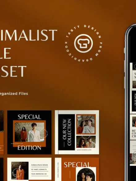 Brown Minimalist Fashion Sale Instagram Pack Graphics - Image 11