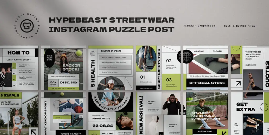Hypebeast Minimalist Streetwear Instagram Puzzle Graphics - Image 2