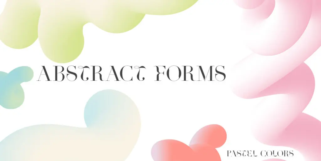 Pastel Abstract Forms 3D Gradient Shapes Graphics - Image 1