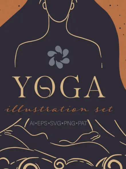 Yoga Illustration Vector Set Graphics - Image 8