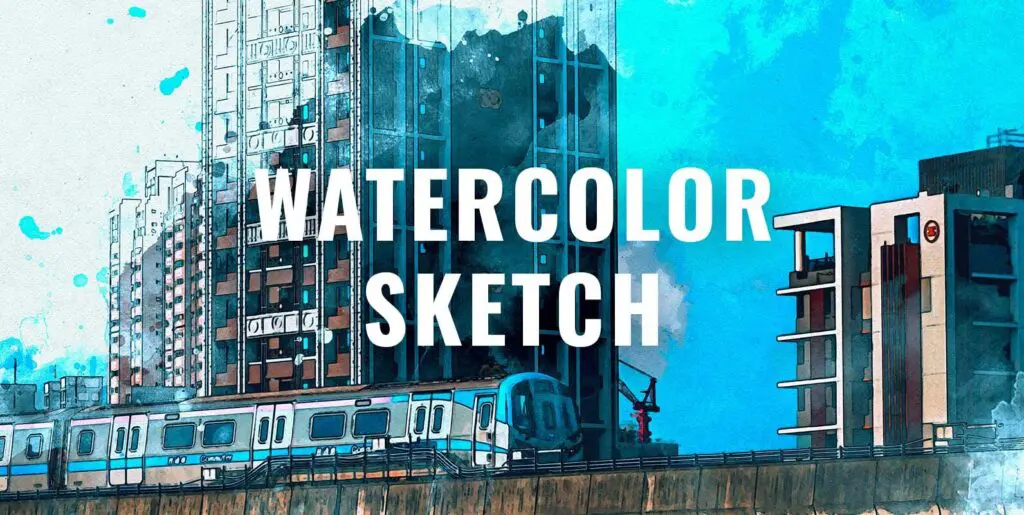 Watercolor Sketch Photo Effect Graphics - Image 2