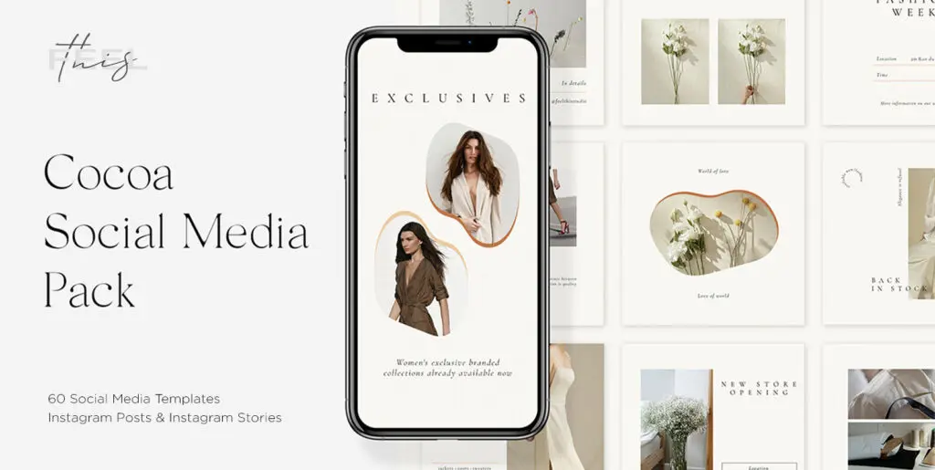 Cocoa Instagram Social Media Pack Graphics - Image 1