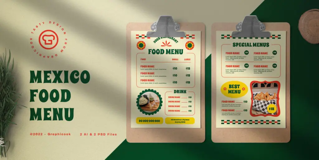 Green Mexico Food Menu Graphics - Image 2