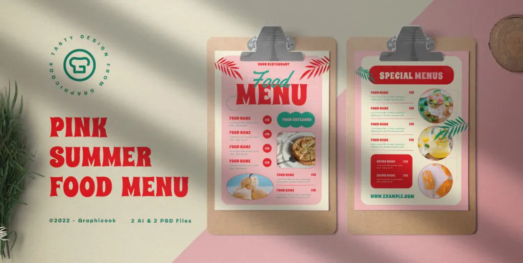Pink Summer Food Menu Graphics - Image 2