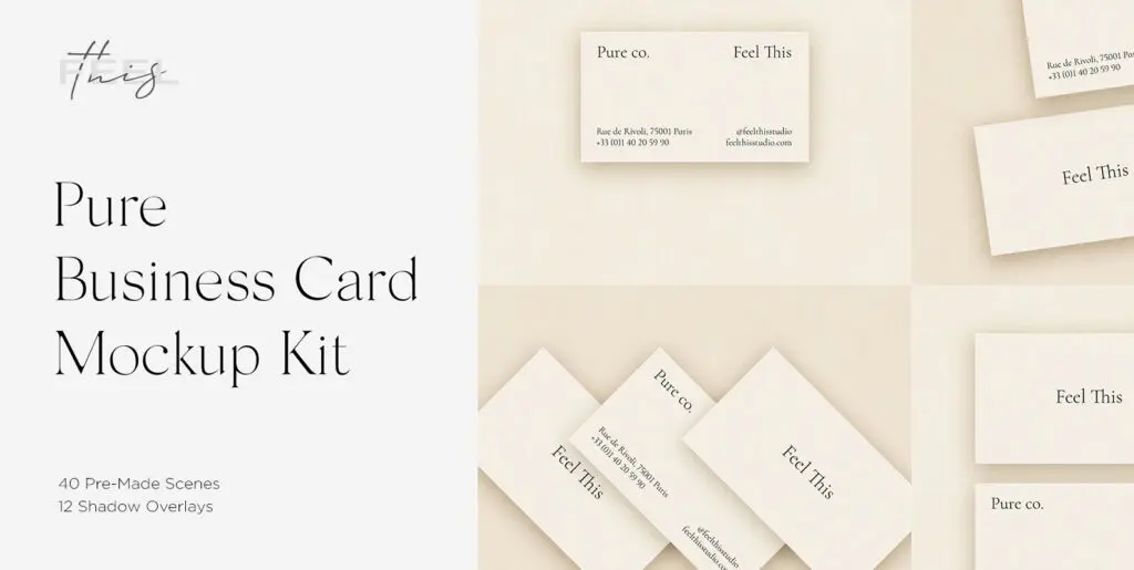 Pure Business Card Mockup Kit Graphics - Image 2