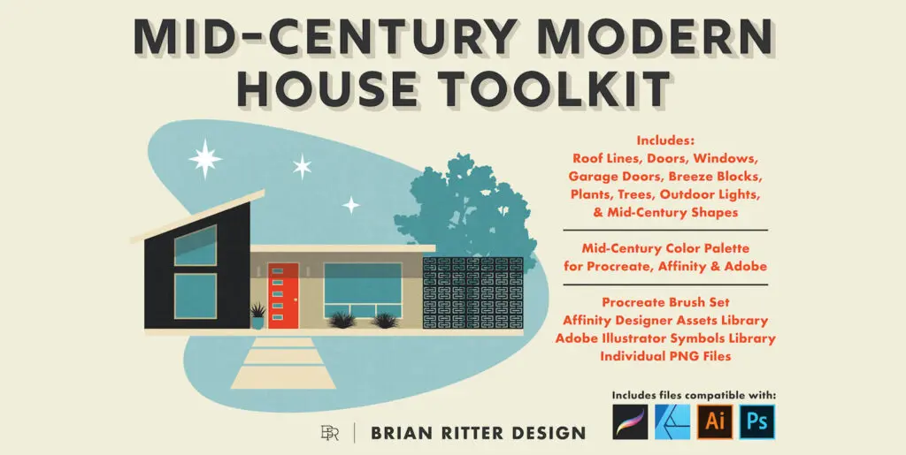 Mid-Century Modern House Toolkit Graphics - Image 2