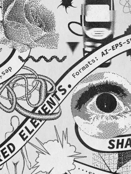 82 Vector Dither Textured Clip Arts Graphics - Image 11