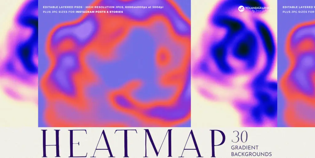 Heatmap Grainy Gradient Backgrounds Graphics - Image 2