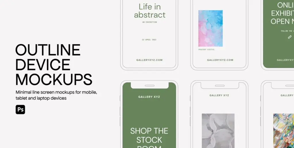 Minimal Outline Device Mockups Graphics - Image 1