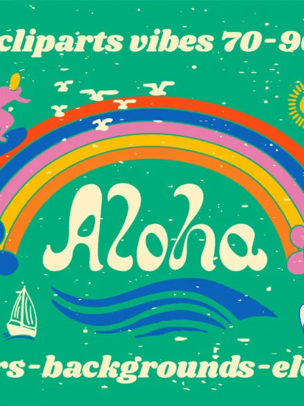 Aloha Cliparts Vibes 70-90s Style Graphics - Image 9