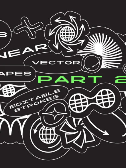 96 Linear Vector Shapes Part 2 Graphics - Image 1