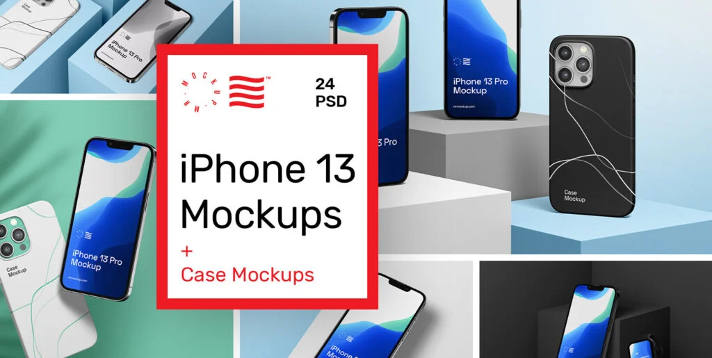 iPhone 13 Pro Mockups + Case Mockups Graphics - Image 1