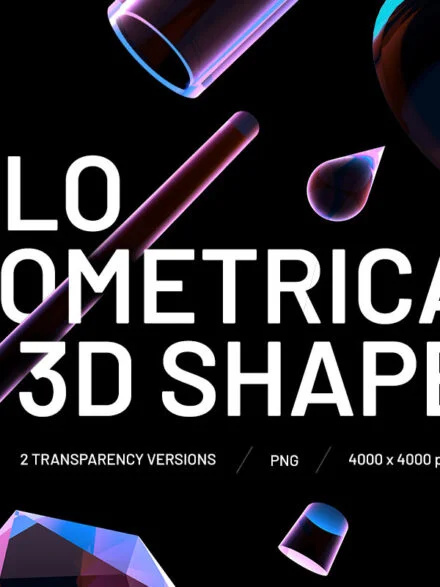 Holo Geometrical 3D Shapes Collection Graphics - Image 2
