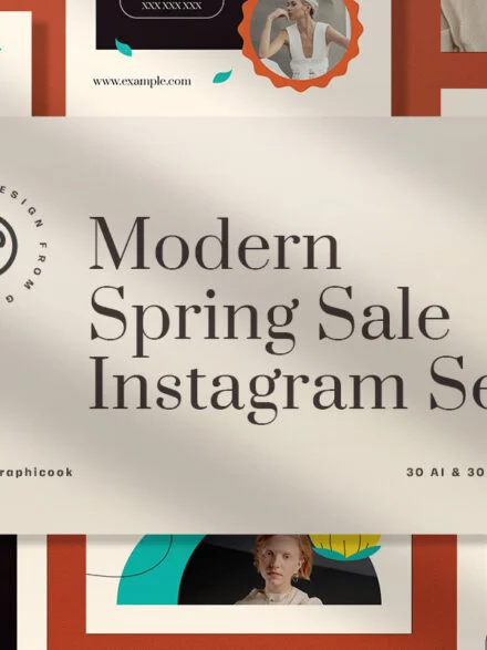 Modern Spring Sale Instagram Set Graphics - Image 6