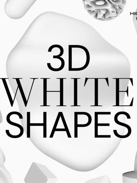 Modern 3D White Shapes Collection Graphics - Image 9