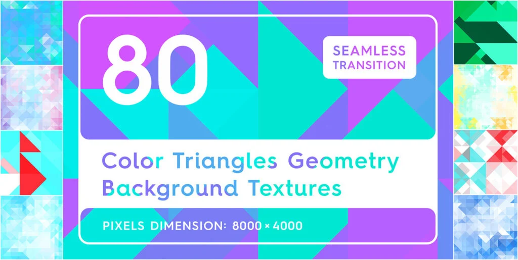 80 Color Triangles Geometry Background Textures Graphics - Image 1