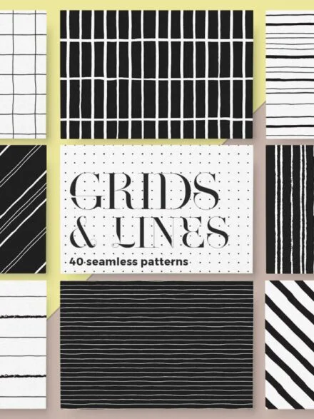 Grids & Lines Seamless Patterns Graphics - Image 6