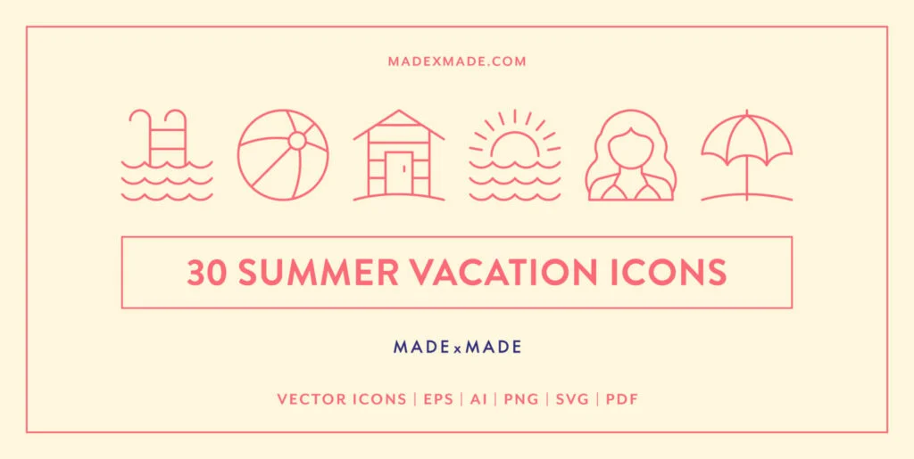 Summer Vacation Icons Graphics - Image 1