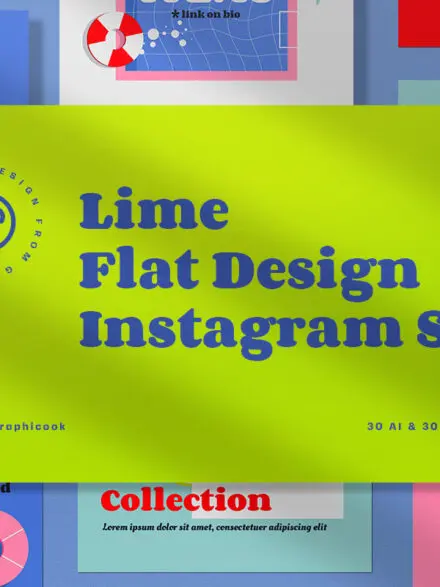 Lime Flat Design Summer Sale Instagram Pack Graphics - Image 6