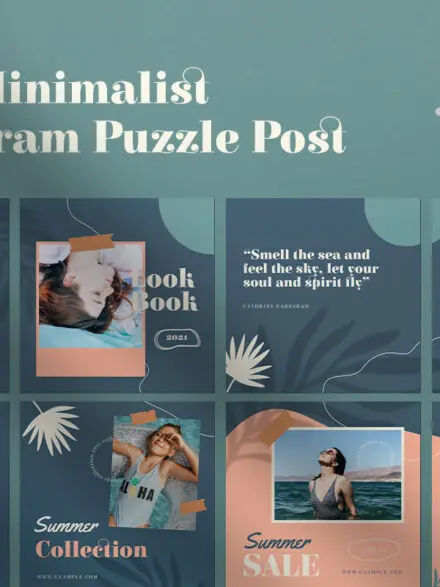 Navy Minimalist Summer Fashion Instagram Puzzle Graphics - Image 5