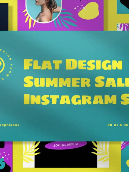 Purple Flat Design Summer Sale Instagram Pack Graphics - Image 3