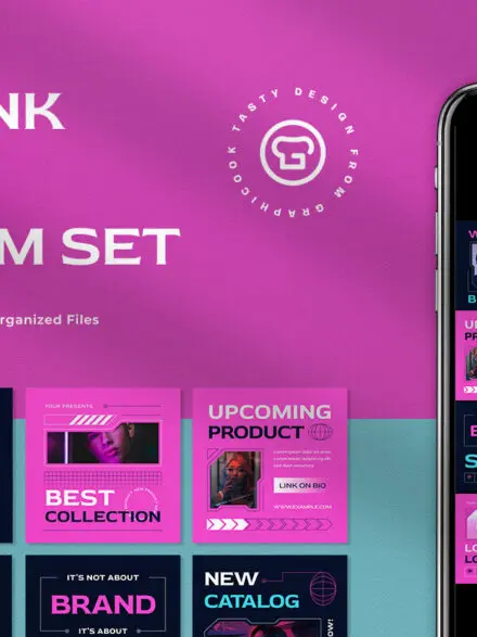 Navy Cyberpunk Fashion Instagram Pack Graphics - Image 12