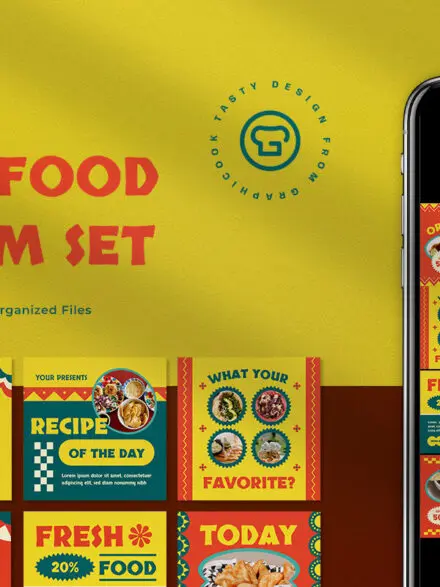Yellow Mexican Food Instagram Pack Graphics - Image 11