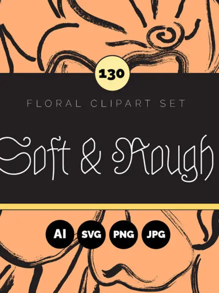 Brushed Spring Floral Vector Clipart Graphics - Image 4