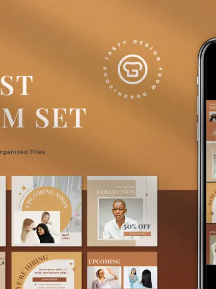 Brown Minimalist Fashion Instagram Pack Graphics - Image 7