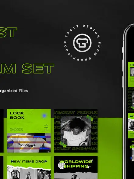 Green Hypebeast Fashion Instagram Pack Graphics - Image 3