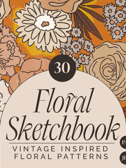 Floral Sketchbook Pattern Set Graphics - Image 6