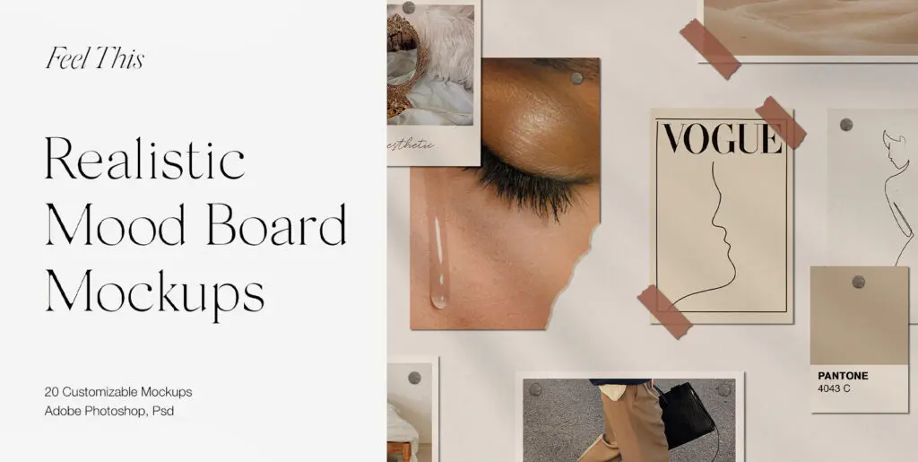 Realistic Mood Board Mockups l Graphics - Image 1