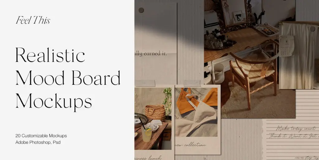 Realistic Mood Board Mockups ll Graphics - Image 1