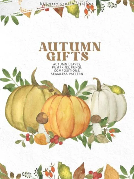 Watercolour Autumn Gifts Graphics - Image 8