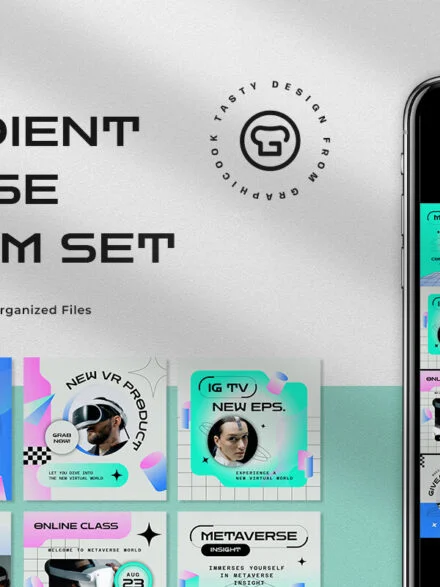 Green 90s Gradient Metaverse Instagram Pack Graphics - Image 9