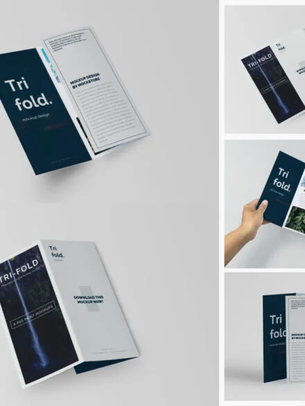 Trifold Brochure Mock-up Set Graphics - Image 7